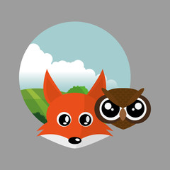 Animal face design. cartoon icon. vector illustration