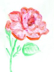 Акварельный абстрактный  цветной рисунок цветок разноцветные пятна, разводы.Нежные весенние цвета.