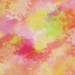 Акварельный абстрактный рисунок разноцветные пятна, разводы и брызги. Нежные весенние цвета.