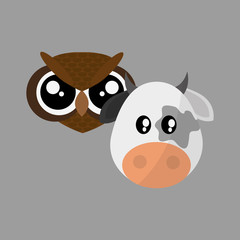 Animal face design. cartoon icon. vector illustration