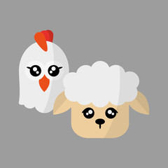 Animal face design. cartoon icon. vector illustration