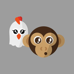 Animal face design. cartoon icon. vector illustration