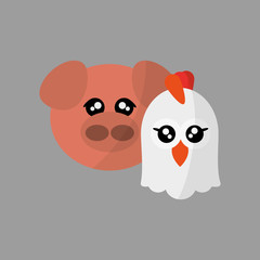 Animal face design. cartoon icon. vector illustration