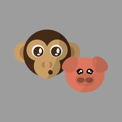 Animal face design. cartoon icon. vector illustration