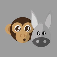 Animal face design. cartoon icon. vector illustration