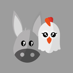 Animal face design. cartoon icon. vector illustration