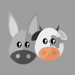 Animal face design. cartoon icon. vector illustration