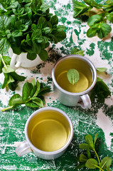 Freshly prepared mint tea