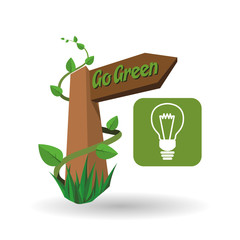 Go green design. eco concept. white background