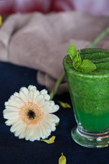 Healthy organic green smoothie