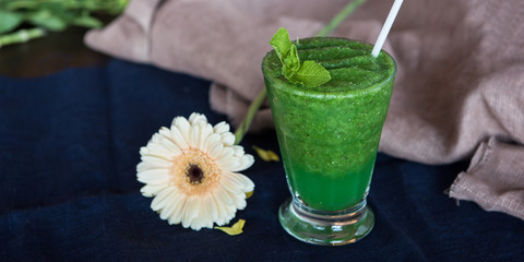 Healthy organic green smoothie