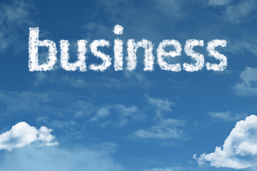 Business cloud word with a blue sky