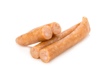 Chinese pork sausages on white background
