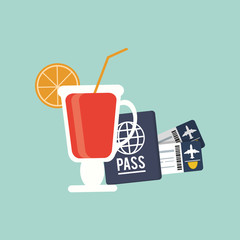 Travel design. Vacation concept. Colorful illustration