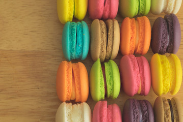 colorful macaroon with all flavors top view/colorful macaroon 