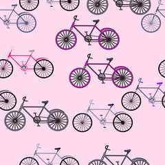 seamless background with bicycles