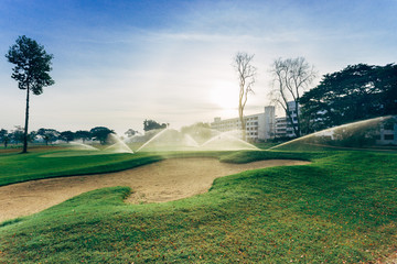 Bunker and golf course irrigation, Watering golf course.