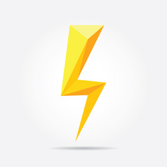 Polygonal Lightning Icon in Vector. Lightning Logo