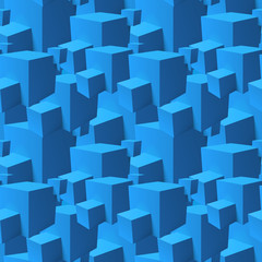 Fototapeta na wymiar Abstract seamless pattern with overlapping blue cubes