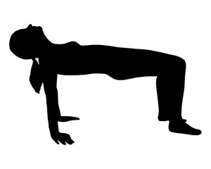 Silhouette einer Frau beim Yoga