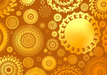 Background with white silhouette wreath on a red background