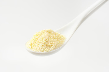 Spoonful of semolina flour