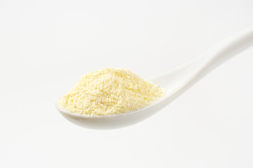 Spoonful of semolina flour