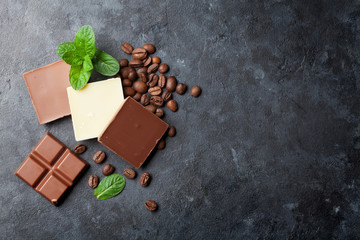 Chocolate and coffee beans