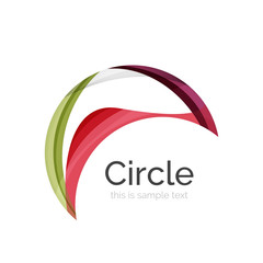 Circle logo. Transparent overlapping swirl shapes. Modern clean business icon