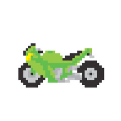 Obraz premium Sport motorbike in pixel art style isolated vector illustration