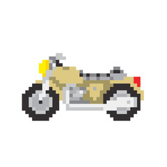 Obraz premium Road motorbike in pixel art style isolated vector illustration