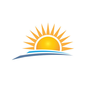 Sunrise logo design. Vector graphic design
