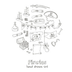 Pirates set Isolated  Vector illustration.