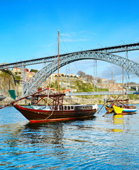 Rabelo boats in Porto, Portugal © joyt
