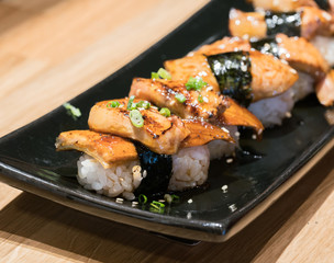 Fototapeta na wymiar Foie gras sushi