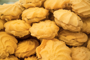Close up of delicious patisserie cookies