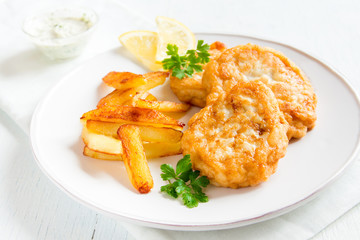 fish cakes with french fries