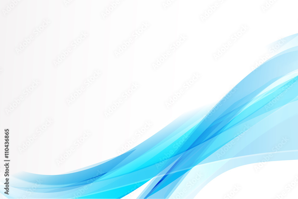 Poster abstract background light blue curve and wave element vector ill