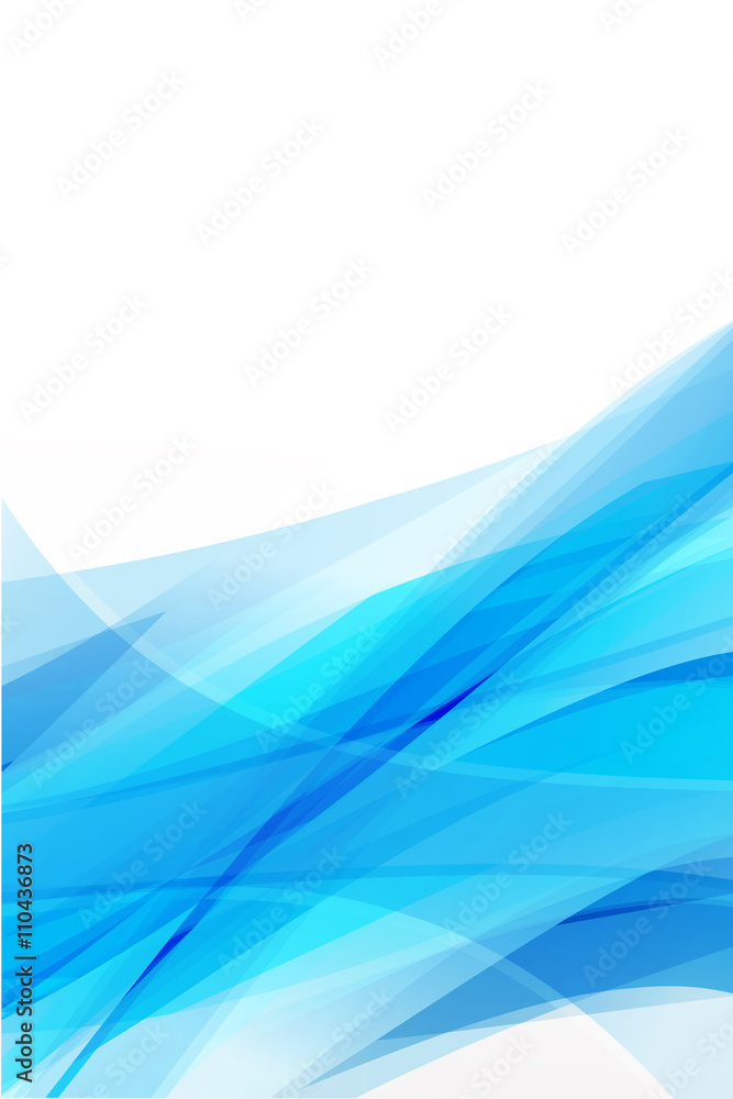 Poster abstract background light blue curve and wave element vector ill