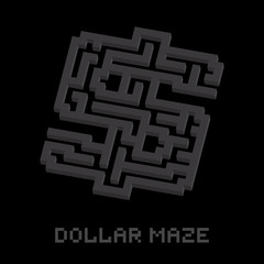 Dollar business isometric black maze vector