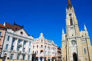 Big cathedral Katolicka Porta. Landscape - Novi Sad, Serbia