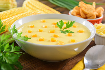 Corn soup bowl