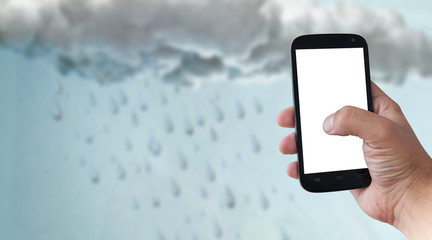 smartphone weather rain cloudy