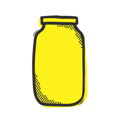 Empty mason jar isolated vector illustration popart style