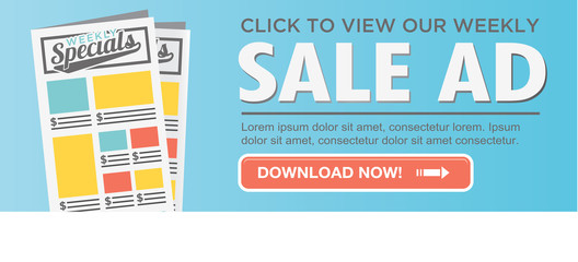 Download or View Our Online Weekly Sale Ad Flyer Circular CTA with Button and Call to Action`