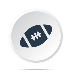 Black American Football icon on white web button