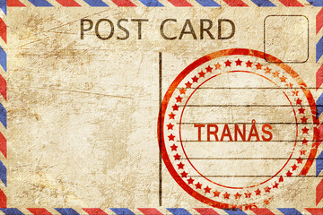 Tranas, vintage postcard with a rough rubber stamp