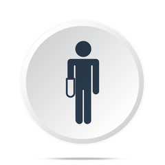 Black Hand icon on white web button