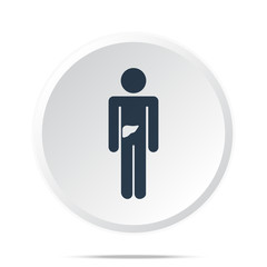 Black Liver icon on white web button