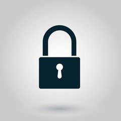 Lock icon on a grey backgroung